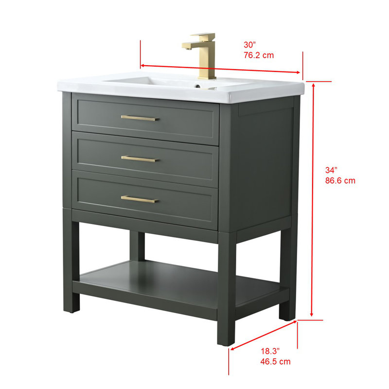 Mercury Row® Vicini 30'' Single Vanity with Ceramic Top